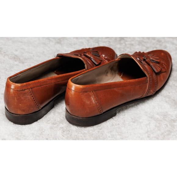 Bally Brown Leather Kiltie Tassle Loafers Slip On Shoes Mens Size 9 Mismatch main image 12